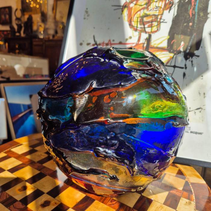 vase Sculpture in the spirit of Gae Aulenti, Murano, Italy, signed, circa 1990