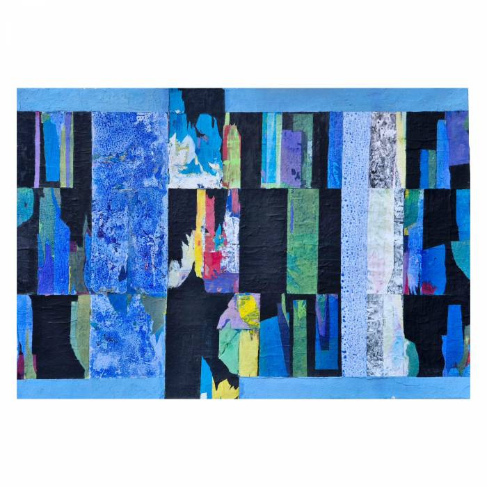 Jacques Lavigne, Sans titre, papier déchiré et acrylique sur toile, 2017