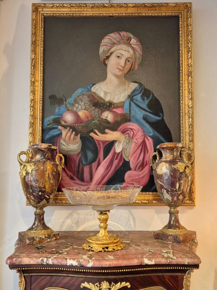 Sybille with turban and fruit bowl, Oil on canvas, 19th century