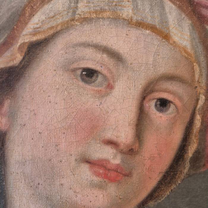 Sybille with turban and fruit bowl, Oil on canvas, 19th century