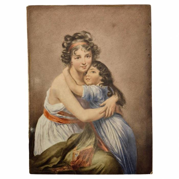 Porcelain painting of Madame Vigée Le Brun and her daughter, 19th century