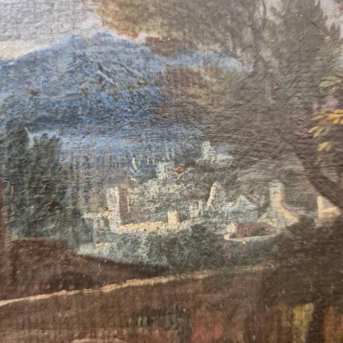 Italian landscape with ruins, Oil on canvas, 19th century
