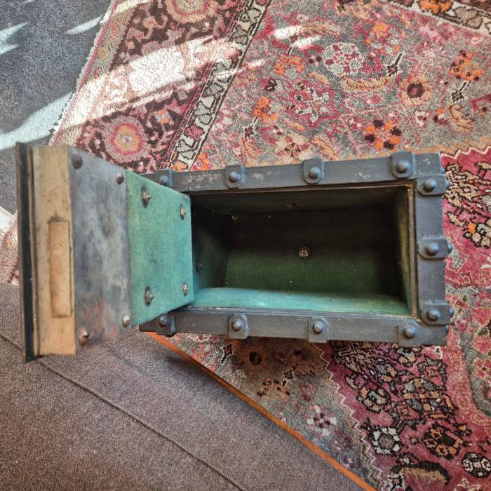 19th century non-combustible cast-iron travel strongbox by Bauche-Fichet, France