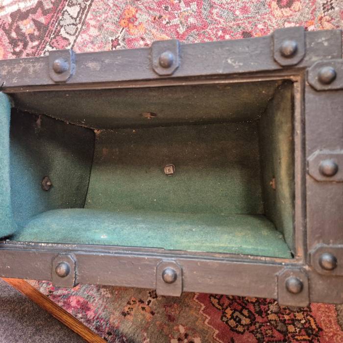 19th century non-combustible cast-iron travel strongbox by Bauche-Fichet, France