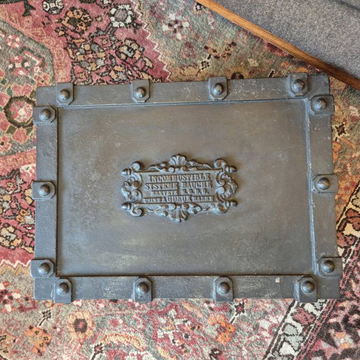 19th century non-combustible cast-iron travel strongbox by Bauche-Fichet, France