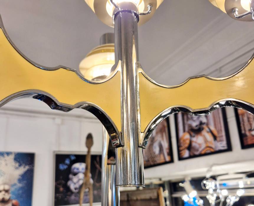 Space Age chromed metal chandelier by Gaetano Sciolari, mid-20th century