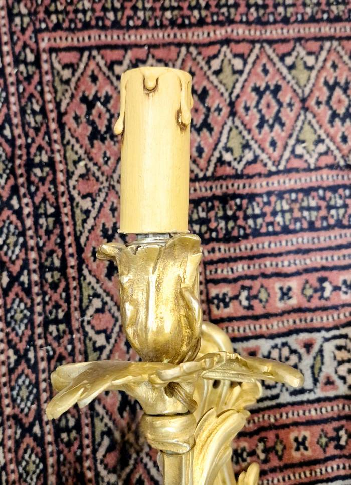 Pair of Louis XV style ormolu sconces from the Napoleon III period