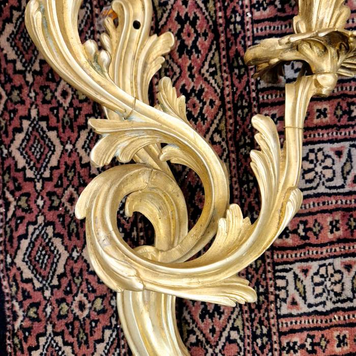 Pair of Louis XV style ormolu sconces from the Napoleon III period