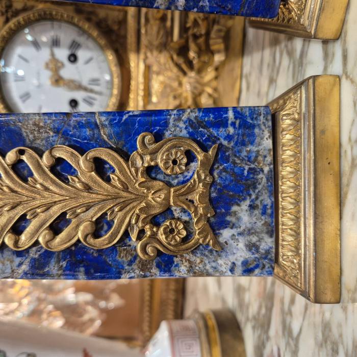 Lapis lazuli obelisks mounted on a gilded bronze base, 19th century