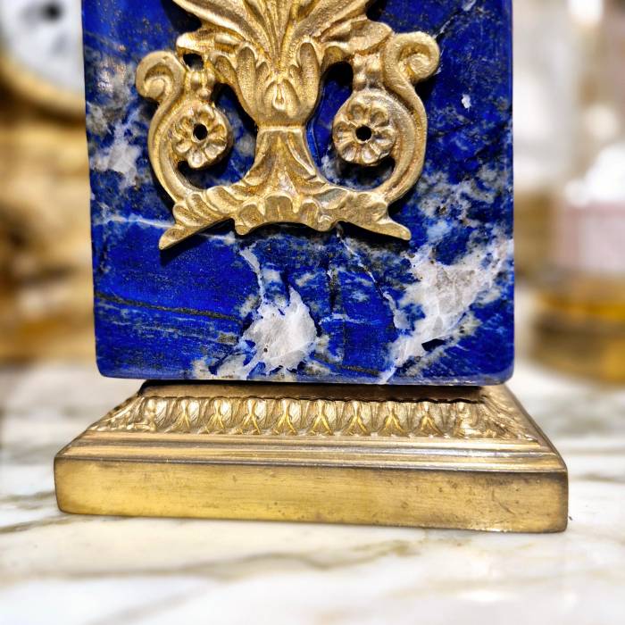 Lapis lazuli obelisks mounted on a gilded bronze base, 19th century