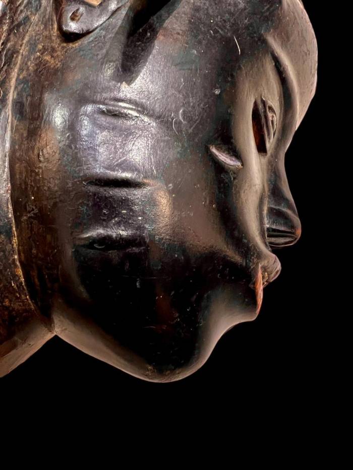 Ndoma Baule Portrait Mask, Ivory Coast, Wood, lacquered patina, Circa 1930