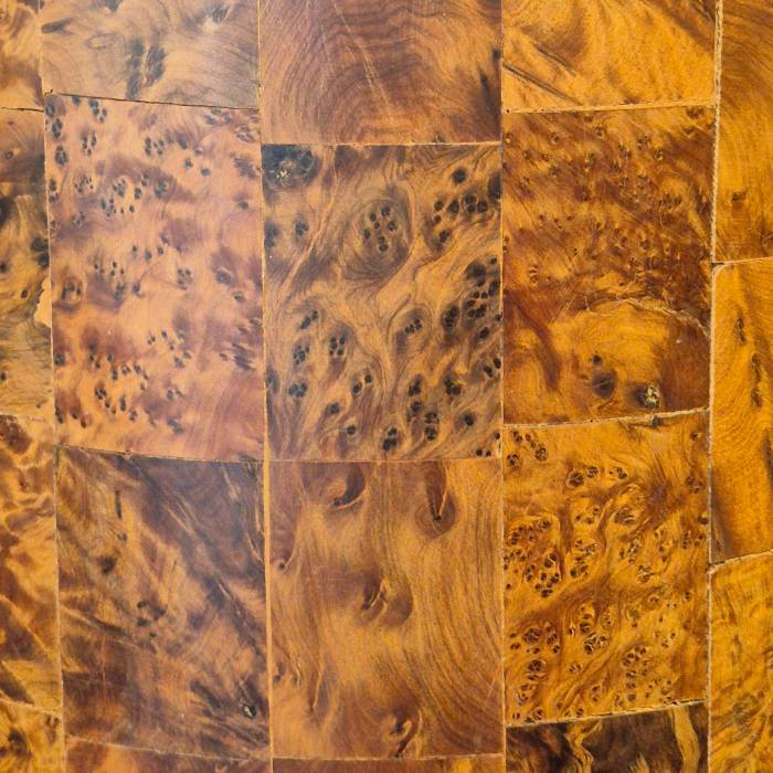 Large Art Deco Column Stand In Amboyna Burl, 1940