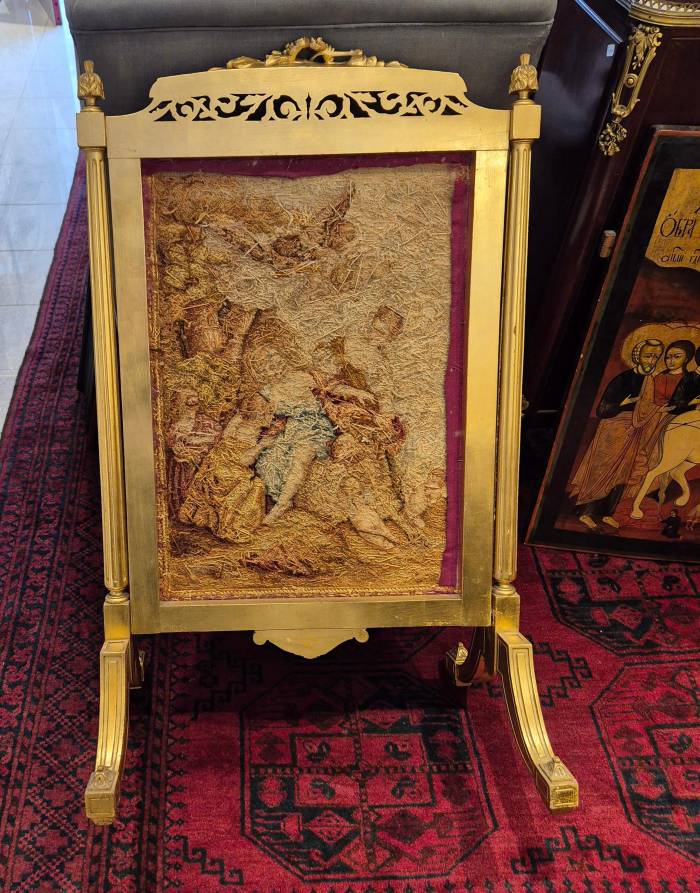 Louis XV style gilded wood firescreen, 19th century