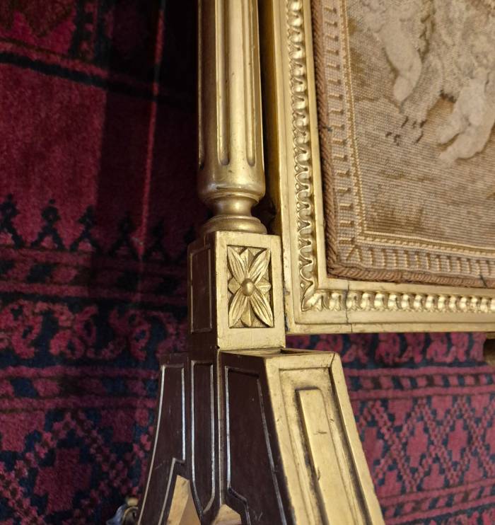 Louis XV style gilded wood firescreen, 19th century