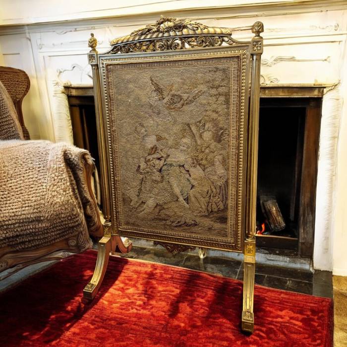 Louis XV style gilded wood firescreen, 19th century