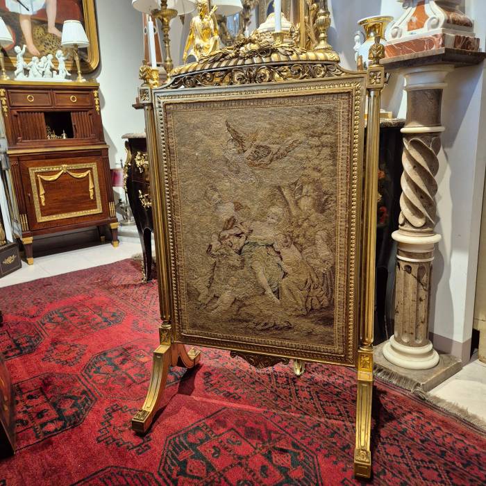 Louis XV style gilded wood firescreen, 19th century