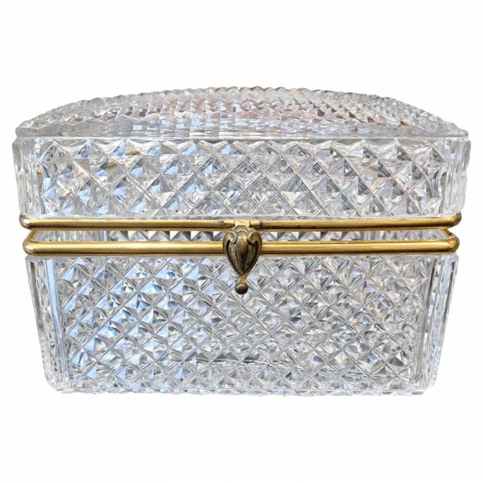 Large cut-crystal box with gilt-bronze mounting, Charles X period, circa 1830.