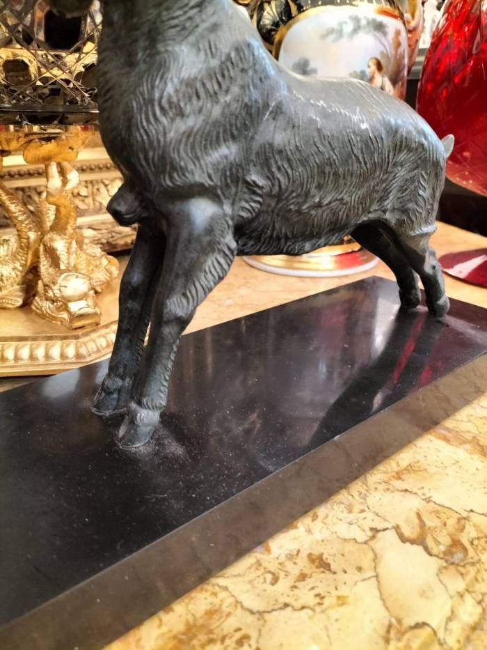 Dynamic Animal Sculpture of Goats in Bronze, 20th Century