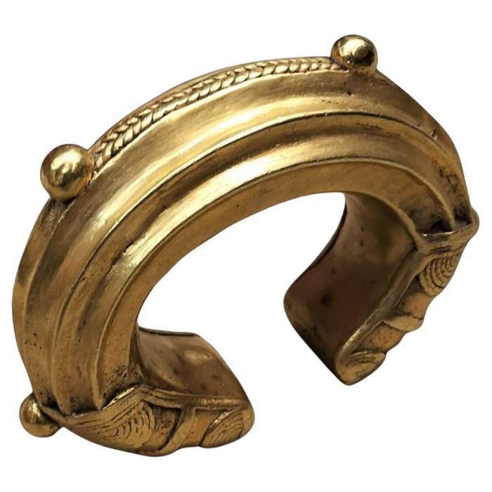 Nigerian 19th Century Gold and bronze trade currency Bracelet