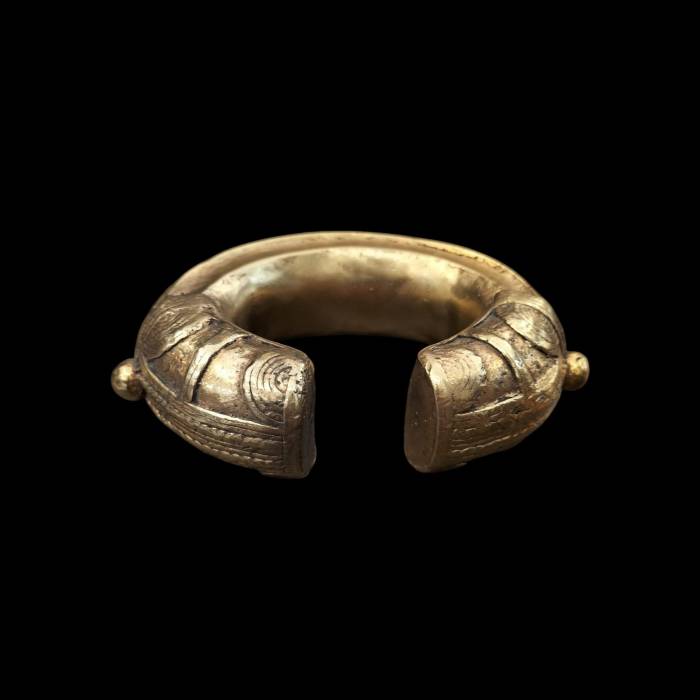 Nigerian 19th Century Gold and bronze trade currency Bracelet
