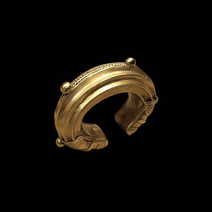 Nigerian 19th Century Gold and bronze trade currency Bracelet
