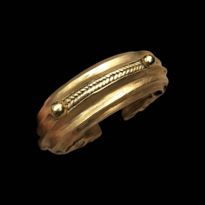 Nigerian 19th Century Gold and bronze trade currency Bracelet