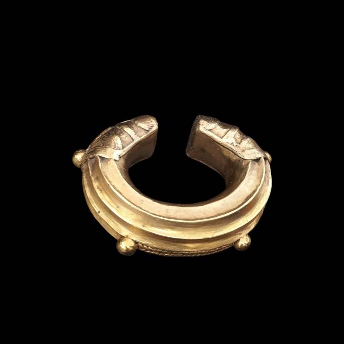 Nigerian 19th Century Gold and bronze trade currency Bracelet