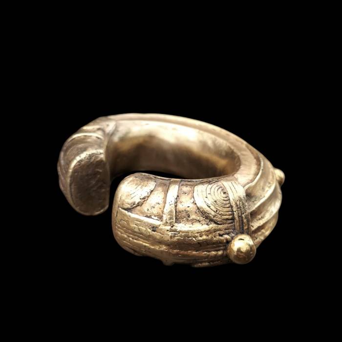 Nigerian 19th Century Gold and bronze trade currency Bracelet