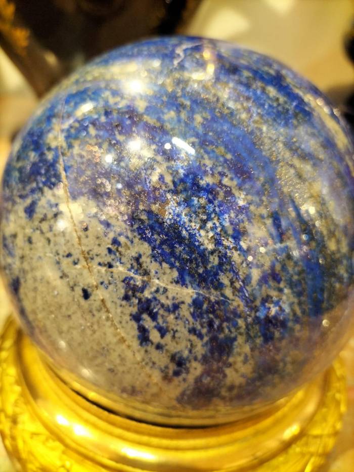 Large Lapis Lazuli Sphere from Afghanistan on a 19th French Gilded Base