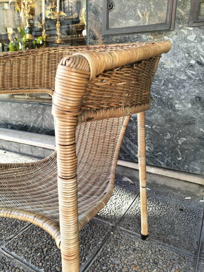 Mid-Century Modern Pair of Wicker Armchairs by Francis Mair