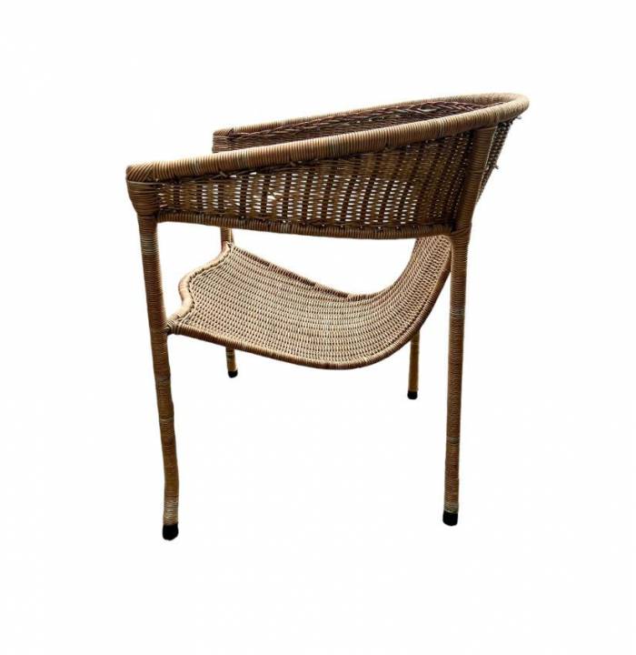 Mid-Century Modern Pair of Wicker Armchairs by Francis Mair