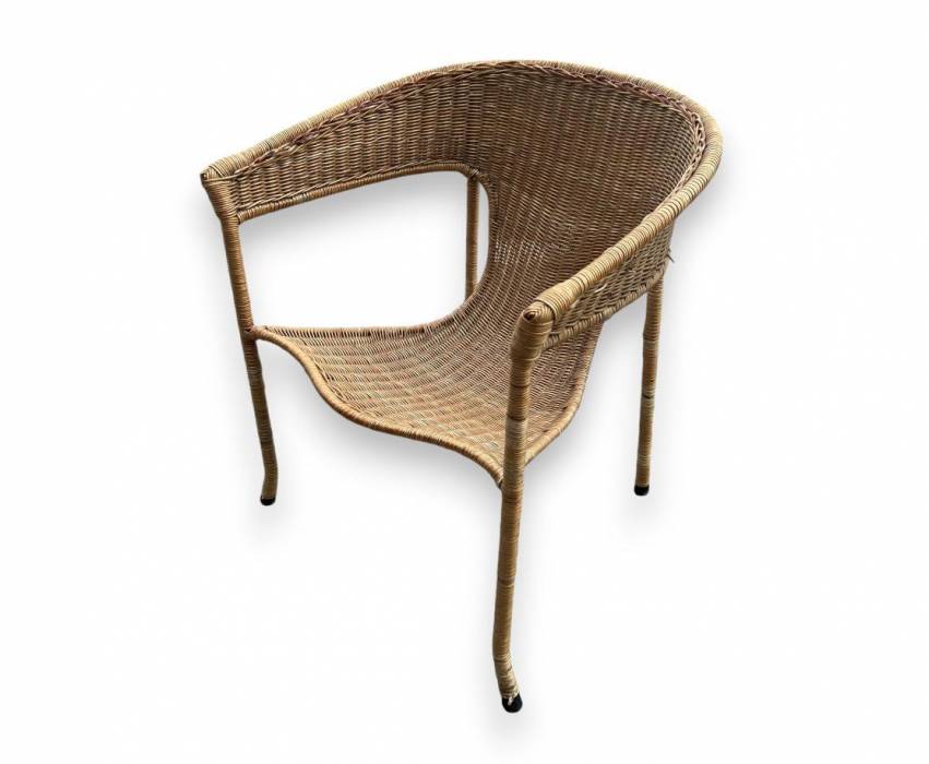 Mid-Century Modern Pair of Wicker Armchairs by Francis Mair