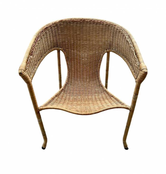Mid-Century Modern Pair of Wicker Armchairs by Francis Mair