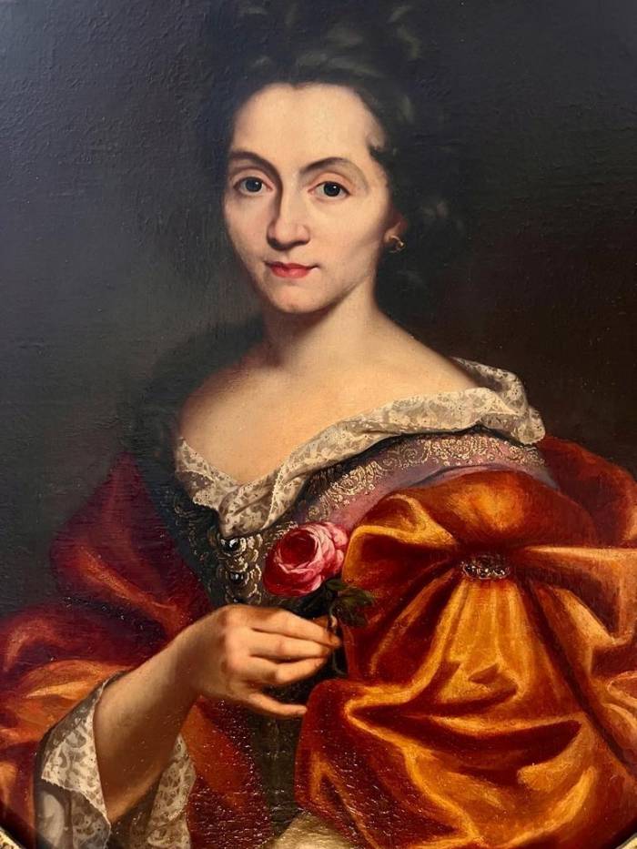 17th Century Oil on Canvas Portrait Painting of a French Noblewoman
