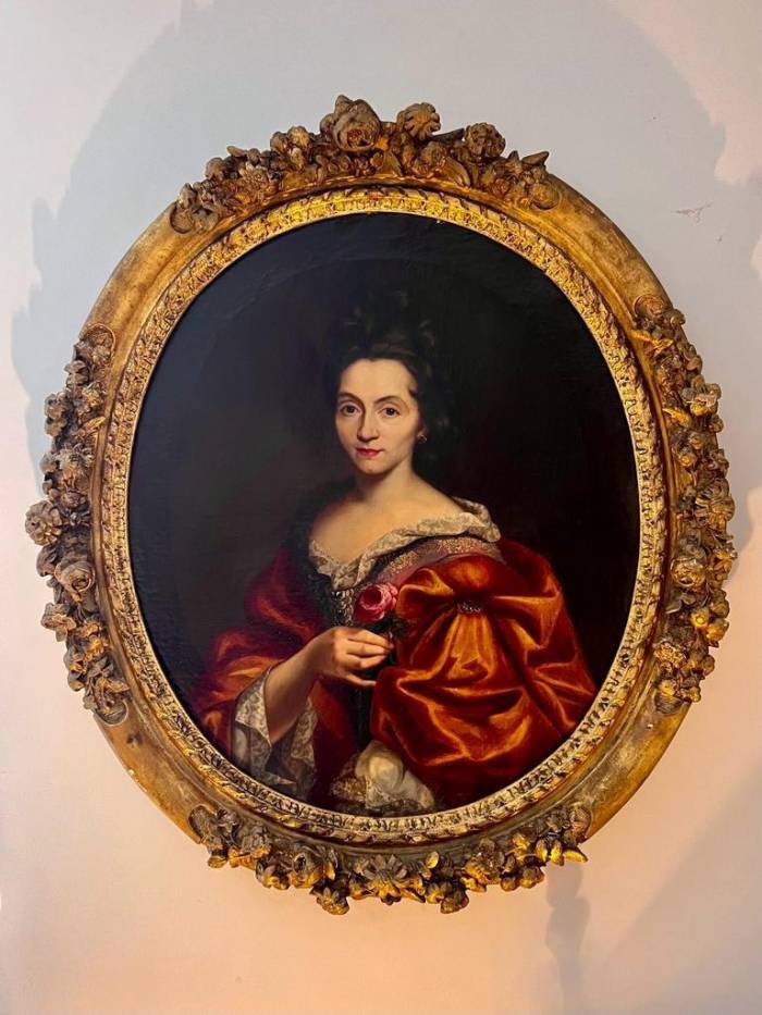 17th Century Oil on Canvas Portrait Painting of a French Noblewoman