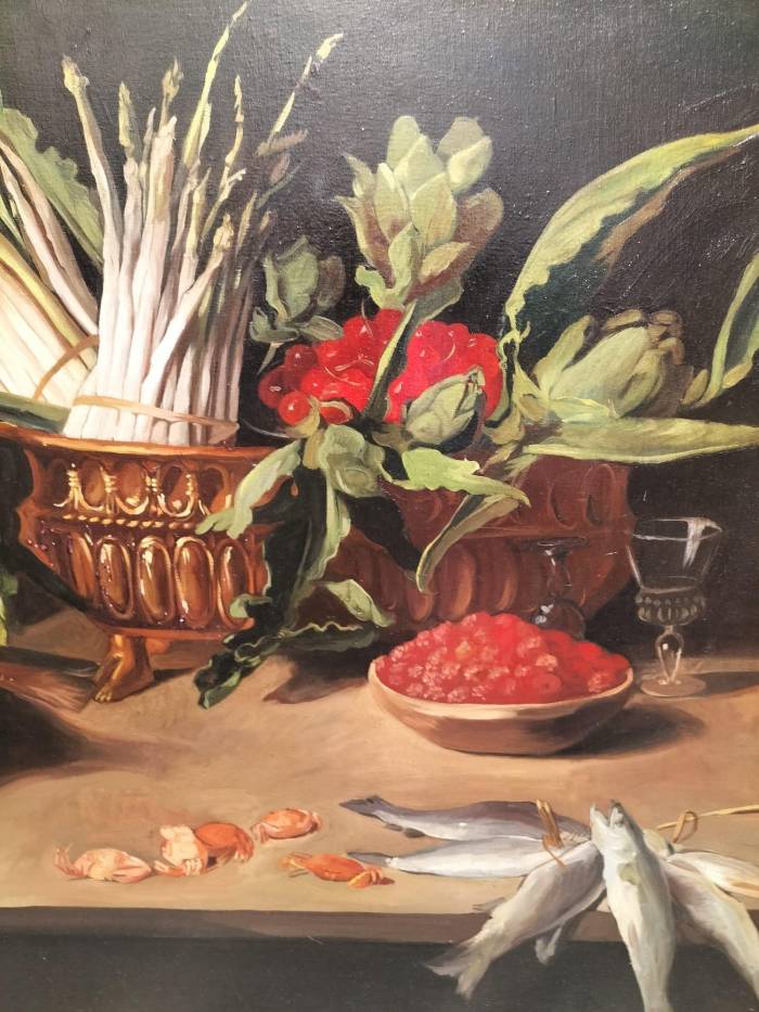 Large Still Life with Fish Oil-on-Canvas in Gilded Frame, 152cm x 112cm
