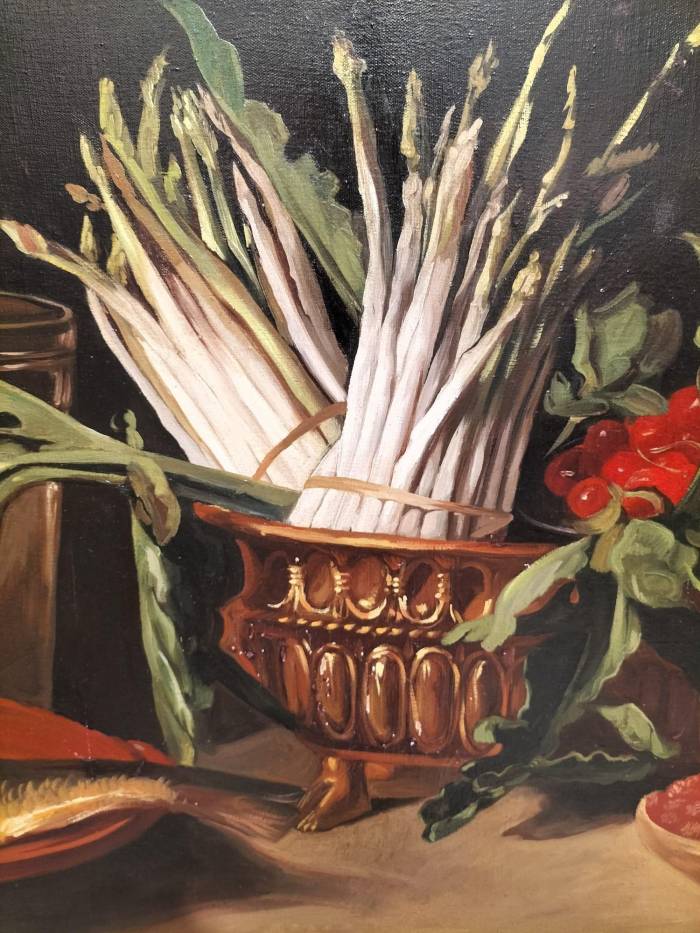Large Still Life with Fish Oil-on-Canvas in Gilded Frame, 152cm x 112cm