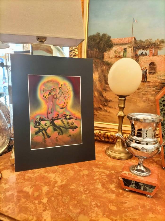 Flame Colored Copper Painting by Arthur UNGER. Signed.