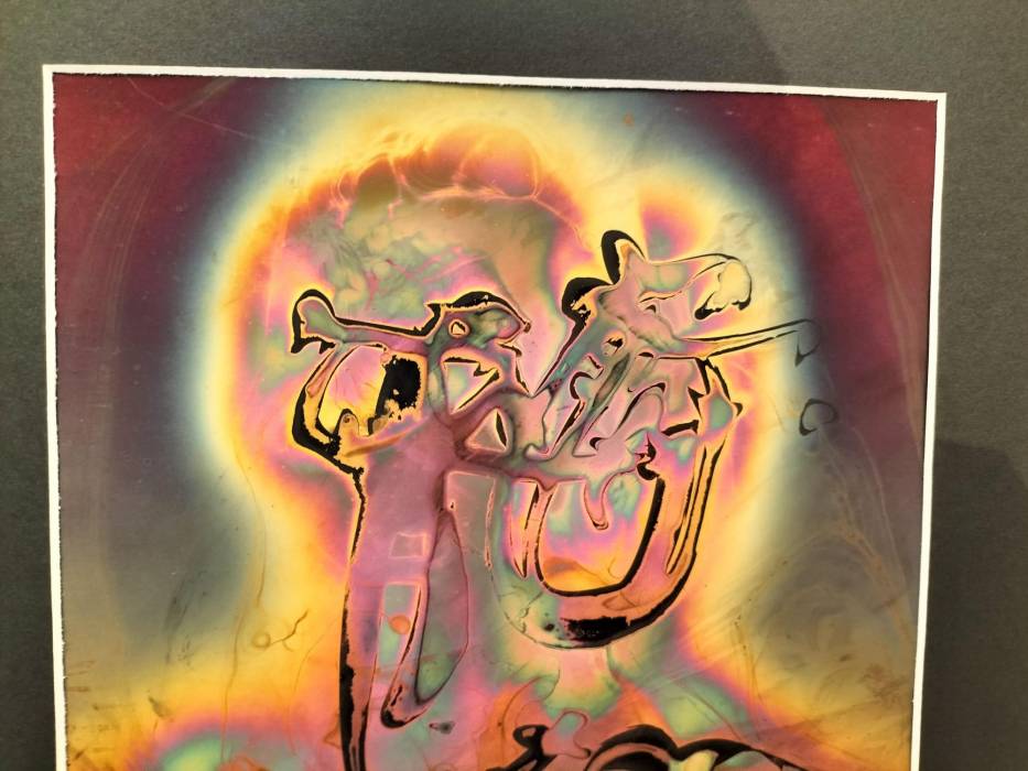 Flame Colored Copper Painting by Arthur UNGER. Signed.