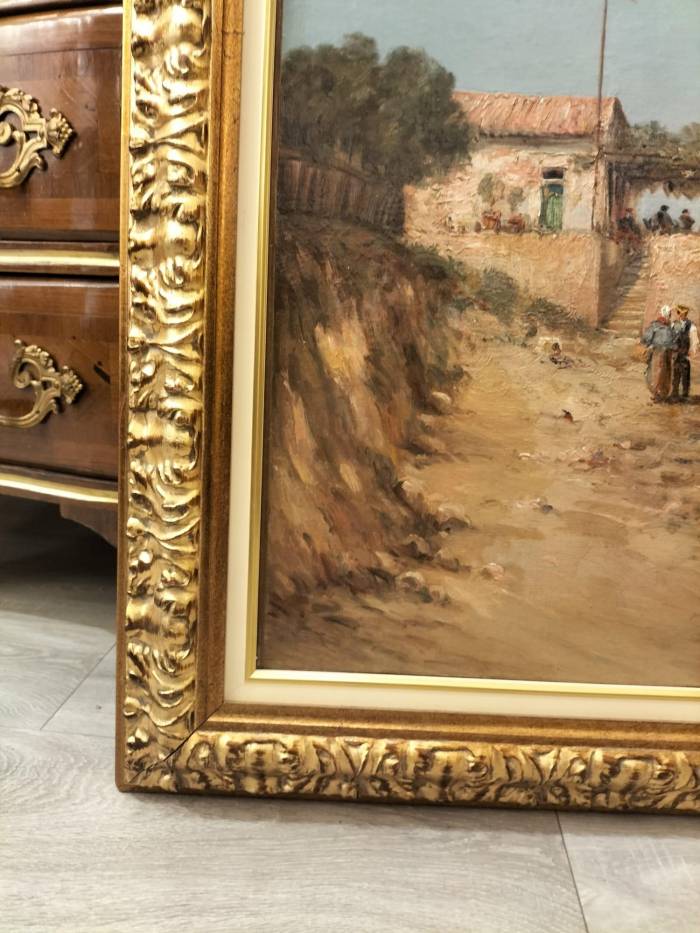 19th Century Oil Painting of a French Coast by Emile Godchaux (1860-1938)
