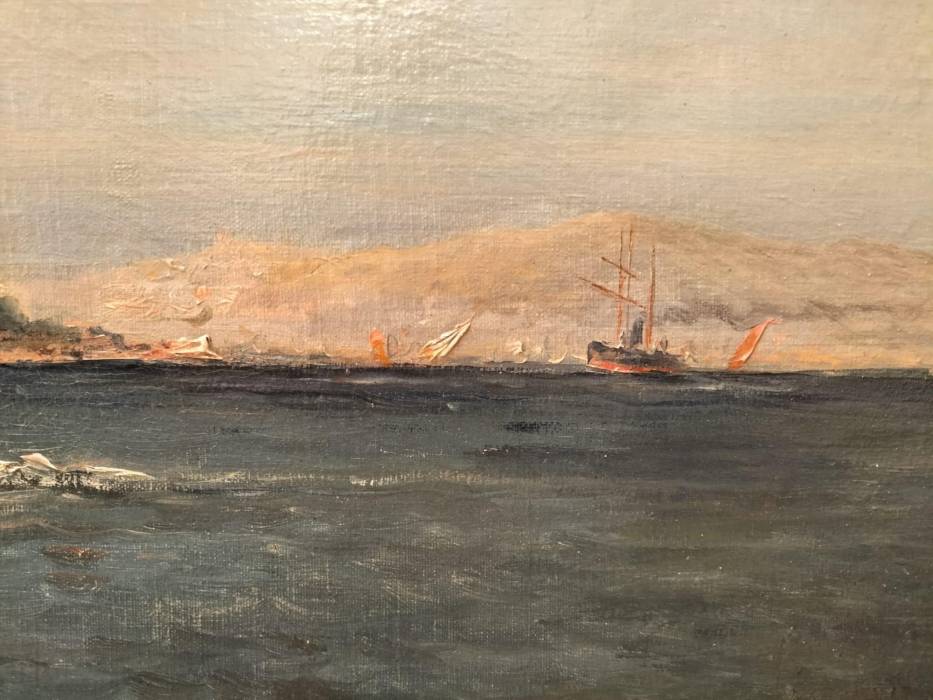 19th Century Oil Painting of a French Coast by Emile Godchaux (1860-1938)