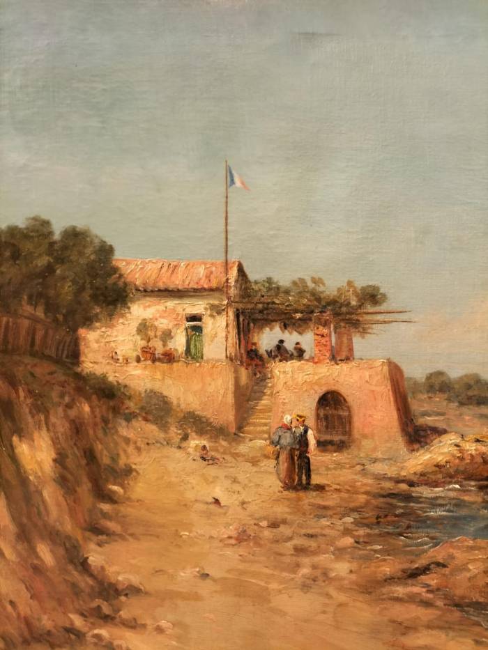 19th Century Oil Painting of a French Coast by Emile Godchaux (1860-1938)