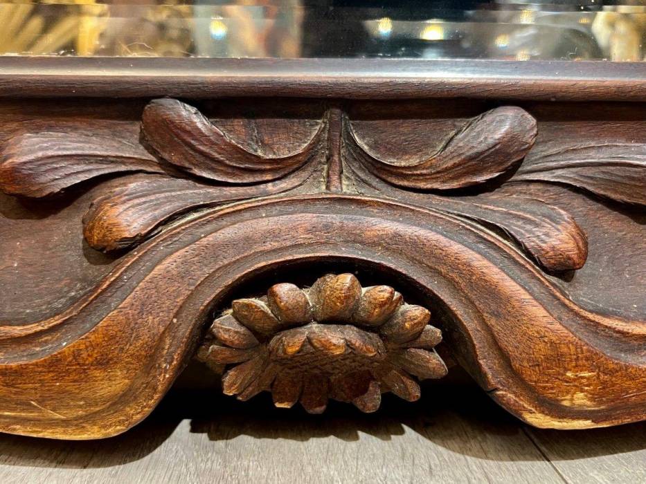 Art Nouveau Mirror in Solid Mahogany, in the Style of Eugene Vallin