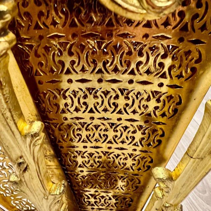 19th Century Fireplace Screen in Gilt Bronze