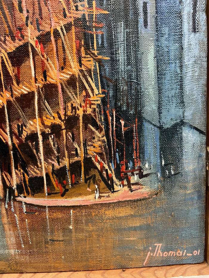 Oil-Painting by Jean Thomas (1923- 2019): `A Religious Life: Tower of Babel`