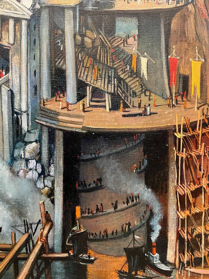 Oil-Painting by Jean Thomas (1923- 2019): `A Religious Life: Tower of Babel`