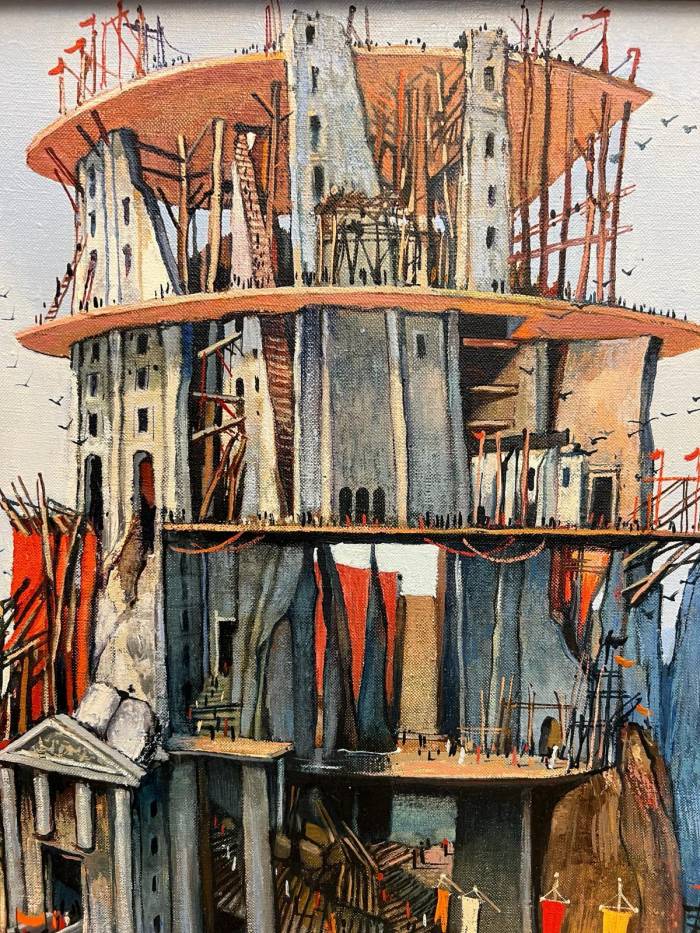 Oil-Painting by Jean Thomas (1923- 2019): `A Religious Life: Tower of Babel`