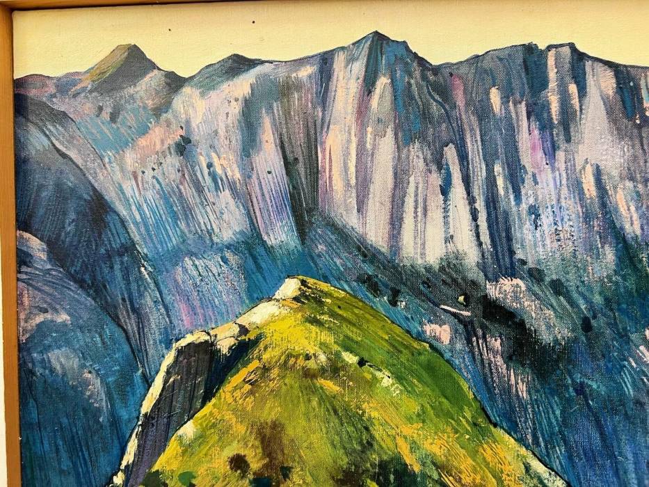 Oil-Painting by Jean Thomas (1923- 2019): `An Isolated Farm; Verdon Canyon`