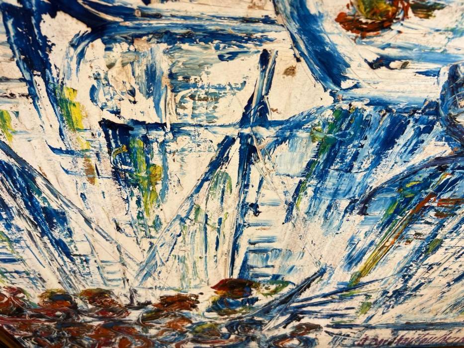 Abstract Oil Painting by Nicolai Michoutouchkine (1929-2010)