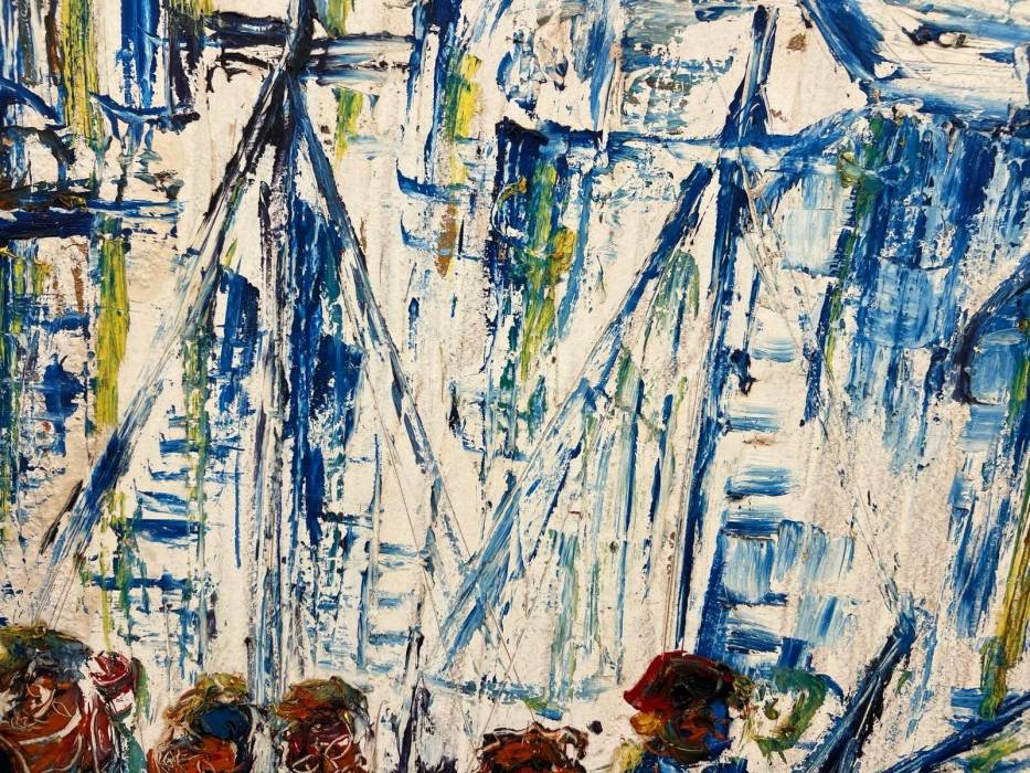 Abstract Oil Painting by Nicolai Michoutouchkine (1929-2010)
